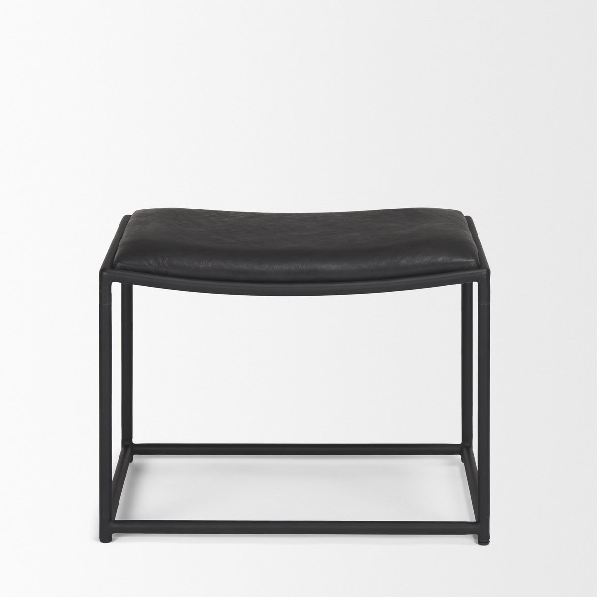 Taniel Black Leather w/ Black Metal Stool from Mercana - Luna Furniture