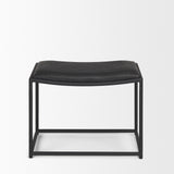 Taniel Black Leather w/ Black Metal Stool from Mercana - Luna Furniture