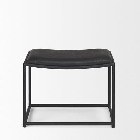 Taniel Black Leather w/ Black Metal Stool from Mercana - Luna Furniture