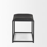 Taniel Black Leather w/ Black Metal Stool from Mercana - Luna Furniture