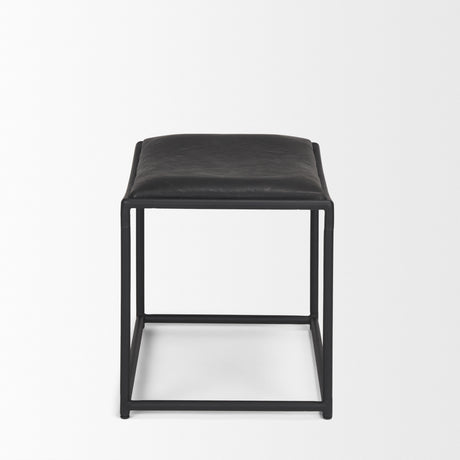 Taniel Black Leather w/ Black Metal Stool from Mercana - Luna Furniture