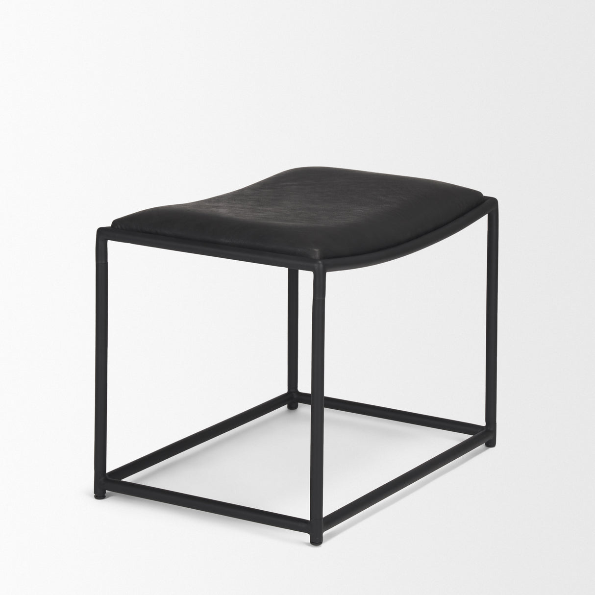 Taniel Black Leather w/ Black Metal Stool from Mercana - Luna Furniture