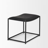 Taniel Black Leather w/ Black Metal Stool from Mercana - Luna Furniture