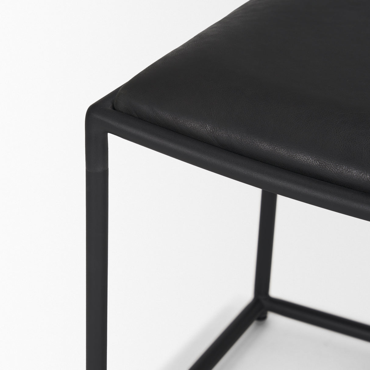 Taniel Black Leather w/ Black Metal Stool from Mercana - Luna Furniture