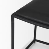 Taniel Black Leather w/ Black Metal Stool from Mercana - Luna Furniture