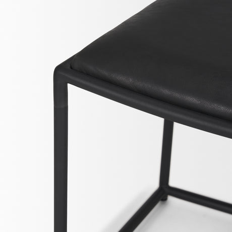 Taniel Black Leather w/ Black Metal Stool from Mercana - Luna Furniture
