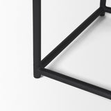 Taniel Black Leather w/ Black Metal Stool from Mercana - Luna Furniture