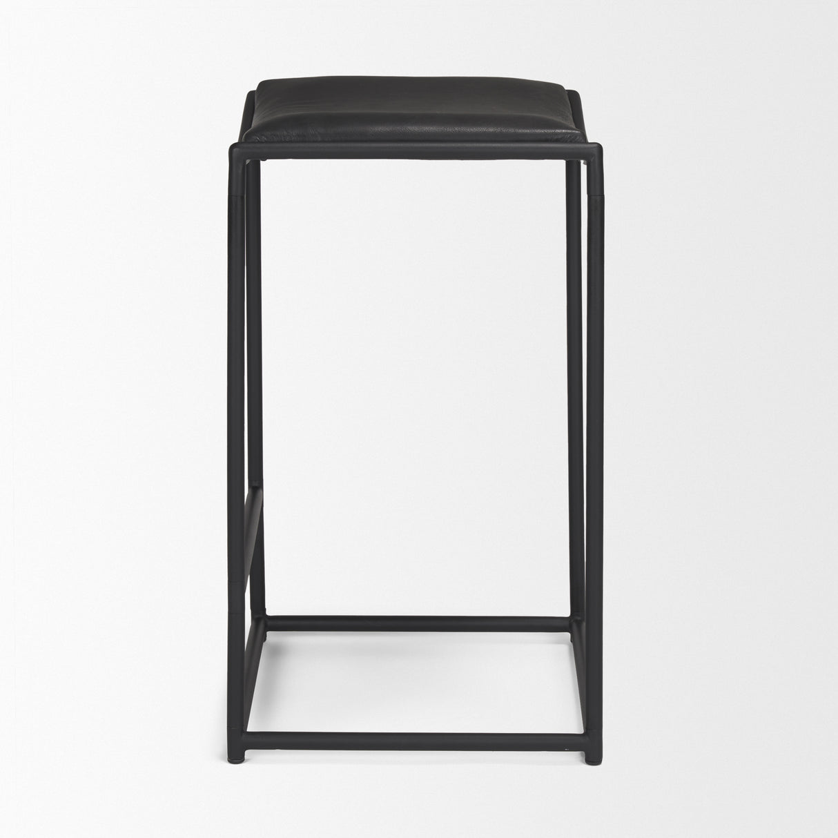 Taniel Black Leather w/ Black Metal Counter Stool from Mercana - Luna Furniture