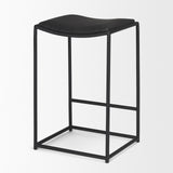 Taniel Black Leather w/ Black Metal Counter Stool from Mercana - Luna Furniture