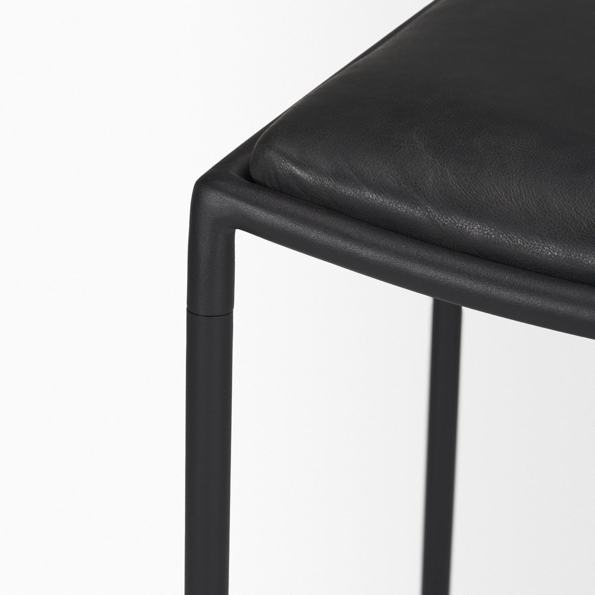 Taniel Black Leather w/ Black Metal Counter Stool from Mercana - Luna Furniture