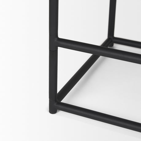 Taniel Black Leather w/ Black Metal Counter Stool from Mercana - Luna Furniture