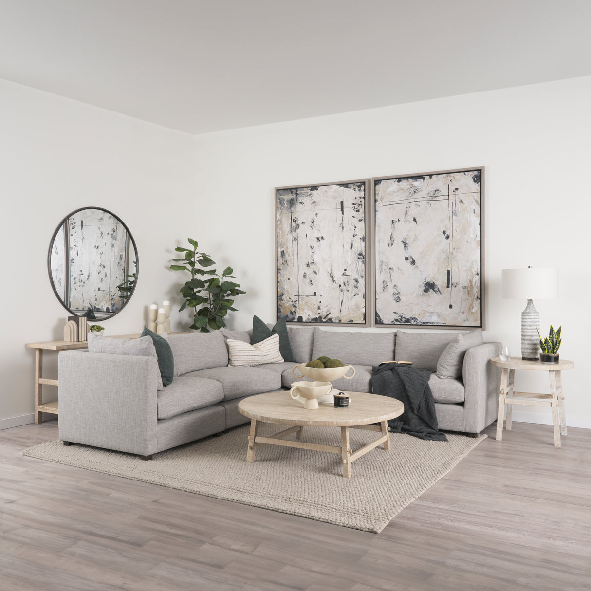 Halston Corner Light Grey Performance Fabric from Mercana - Luna Furniture