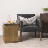 Satima Black Marble w/ Gold Metal Square Fluted Accent Table from Mercana - Luna Furniture