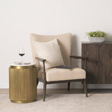Satima White Marble w/ Gold Metal Round Fluted Accent Table from Mercana - Luna Furniture