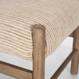 Tadi Rectangular Dark Brown Wood w/ Rug Seat Bench from Mercana - Luna Furniture