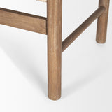 Tadi Rectangular Dark Brown Wood w/ Rug Seat Bench from Mercana - Luna Furniture
