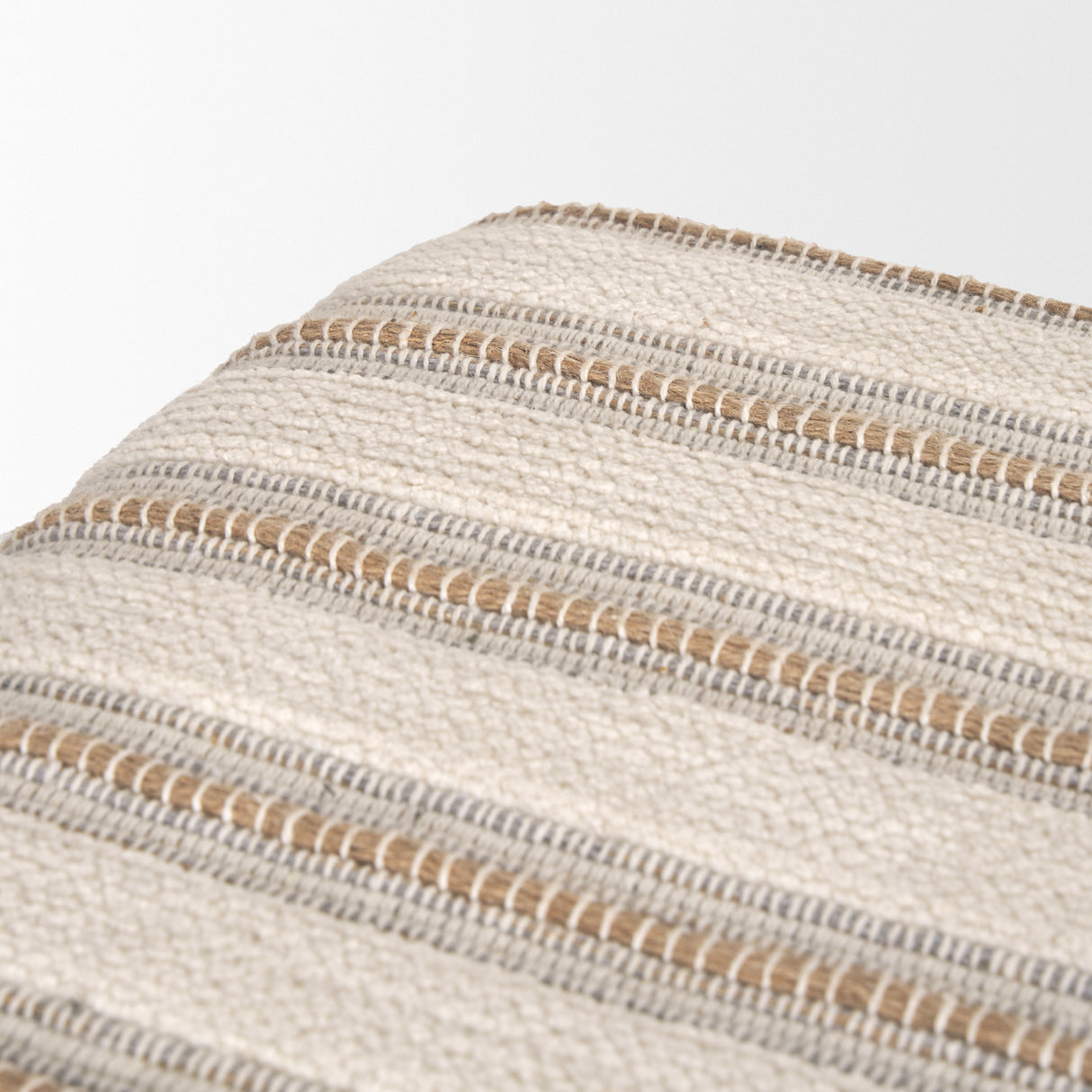 Taimo White Washed Light Brown Wood w/ Striped Fabric Seat Bench from Mercana - Luna Furniture