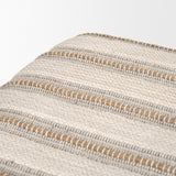 Taimo White Washed Light Brown Wood w/ Striped Fabric Seat Bench from Mercana - Luna Furniture