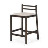 Sam Dark Brown Wood w/ Cream Fabric Counter Stool from Mercana - Luna Furniture