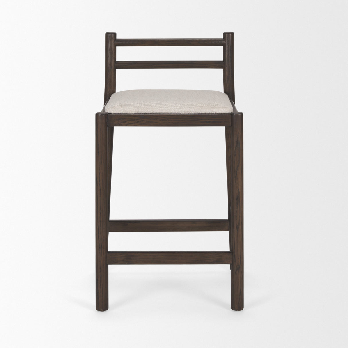 Sam Dark Brown Wood w/ Cream Fabric Counter Stool from Mercana - Luna Furniture