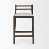 Sam Dark Brown Wood w/ Cream Fabric Counter Stool from Mercana - Luna Furniture