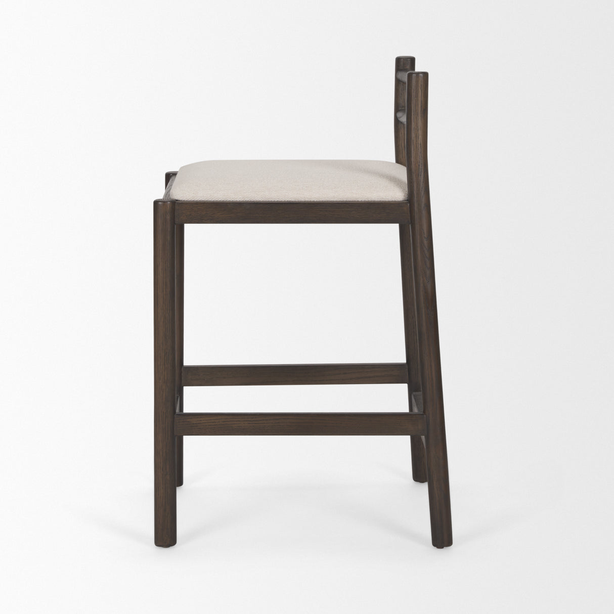 Sam Dark Brown Wood w/ Cream Fabric Counter Stool from Mercana - Luna Furniture