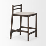 Sam Dark Brown Wood w/ Cream Fabric Counter Stool from Mercana - Luna Furniture