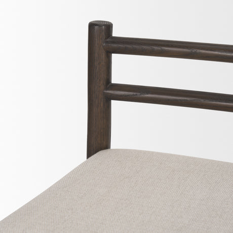 Sam Dark Brown Wood w/ Cream Fabric Counter Stool from Mercana - Luna Furniture