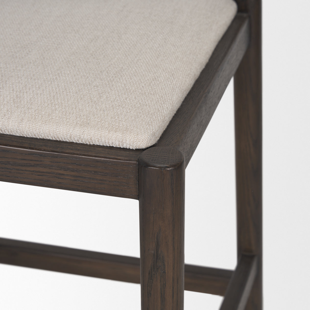 Sam Dark Brown Wood w/ Cream Fabric Counter Stool from Mercana - Luna Furniture