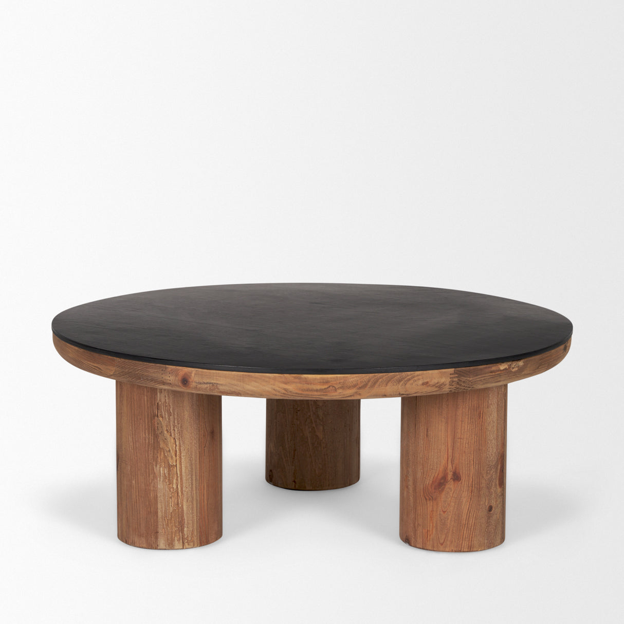Tucson Natural Wood w/ Round Black Oak Top Coffee Table from Mercana - Luna Furniture