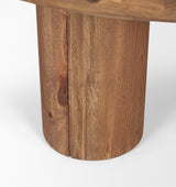 Tucson Natural Wood w/ Round Black Oak Top Coffee Table from Mercana - Luna Furniture