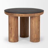 Tucson Natural Wood w/ Round Black Oak Top Side Table from Mercana - Luna Furniture