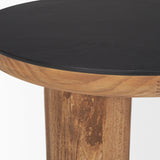 Tucson Natural Wood w/ Round Black Oak Top Side Table from Mercana - Luna Furniture
