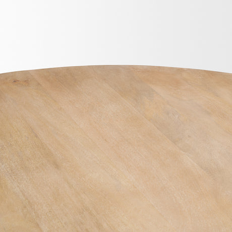 Terra 60L x 60W x 30H Light Brown Wood Round Fluted Dining Table from Mercana - Luna Furniture