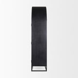 Sloan 42W x 80H Black Wood W/Black Metal Frame Arched Cabinet from Mercana - Luna Furniture