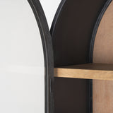 Sloan 42W x 80H Black Wood W/Black Metal Frame Arched Cabinet from Mercana - Luna Furniture