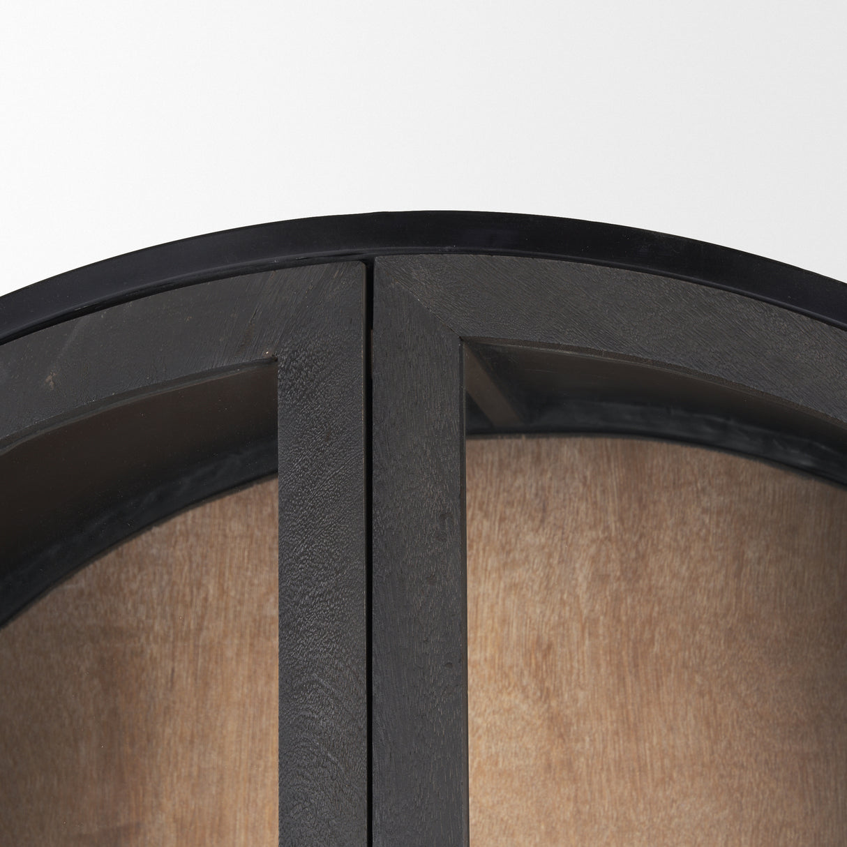 Sloan 42W x 80H Black Wood W/Black Metal Frame Arched Cabinet from Mercana - Luna Furniture