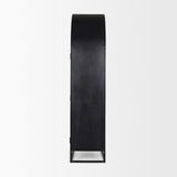 Sloan 42W x 80H Dark Brown Wood W/Black Metal Arched Curio Cabinet from Mercana - Luna Furniture