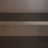 Sloan 42W x 80H Dark Brown Wood W/Black Metal Arched Curio Cabinet from Mercana - Luna Furniture