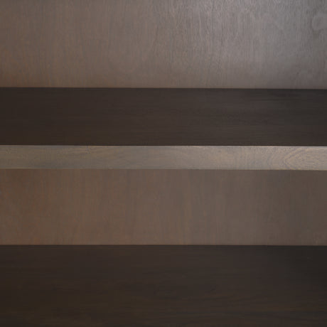 Sloan 42W x 80H Dark Brown Wood W/Black Metal Arched Curio Cabinet from Mercana - Luna Furniture