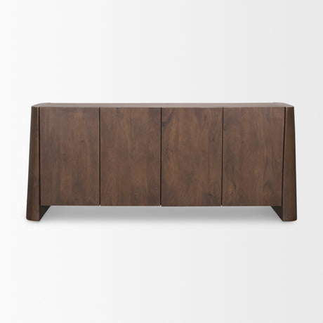 Tammar Brown Wood 4-Door Sideboard from Mercana - Luna Furniture