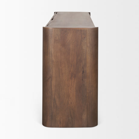 Tammar Brown Wood 4-Door Sideboard from Mercana - Luna Furniture