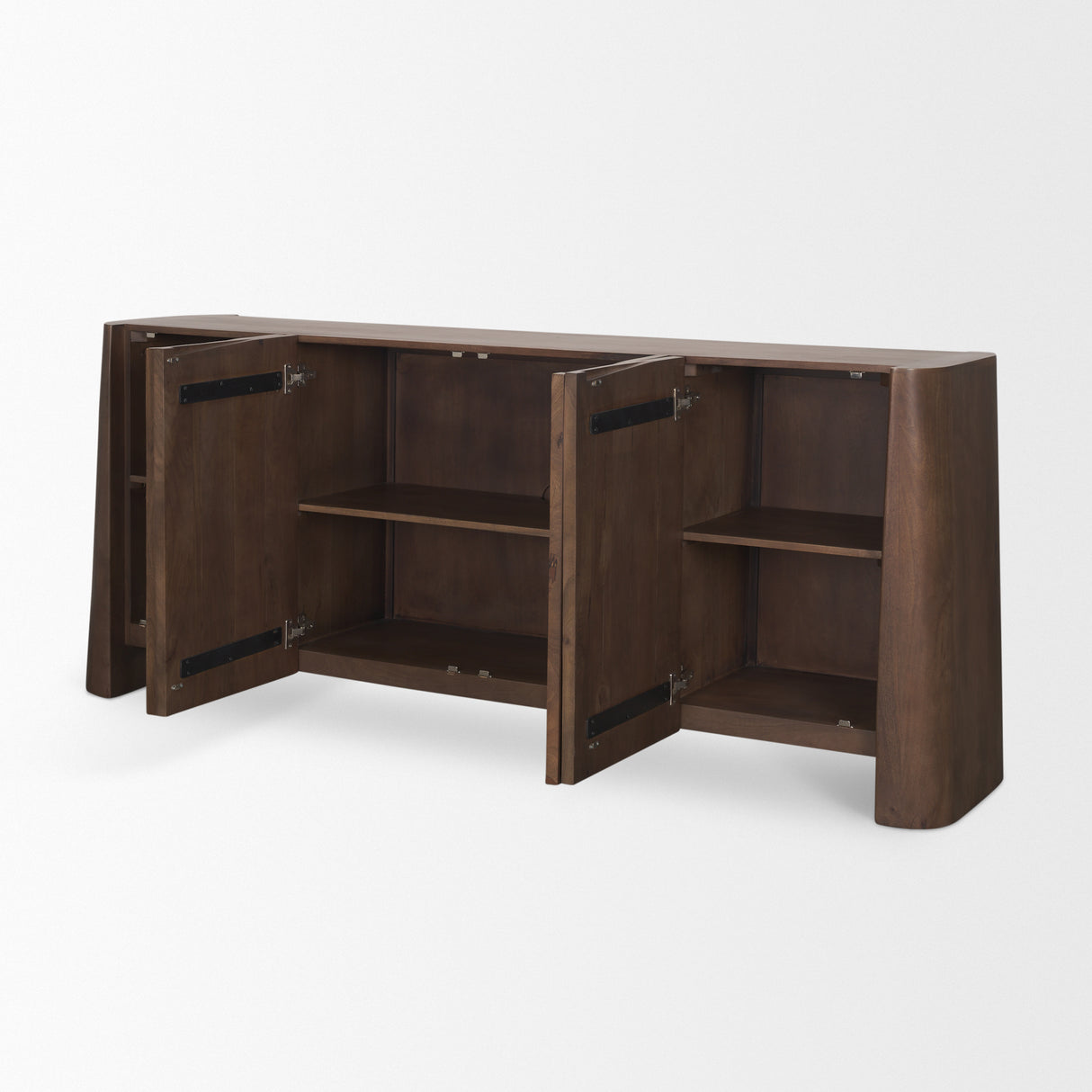 Tammar Brown Wood 4-Door Sideboard from Mercana - Luna Furniture