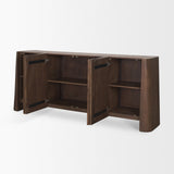 Tammar Brown Wood 4-Door Sideboard from Mercana - Luna Furniture
