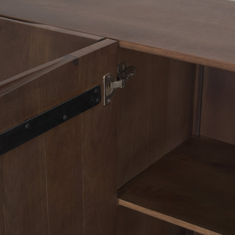 Tammar Brown Wood 4-Door Sideboard from Mercana - Luna Furniture
