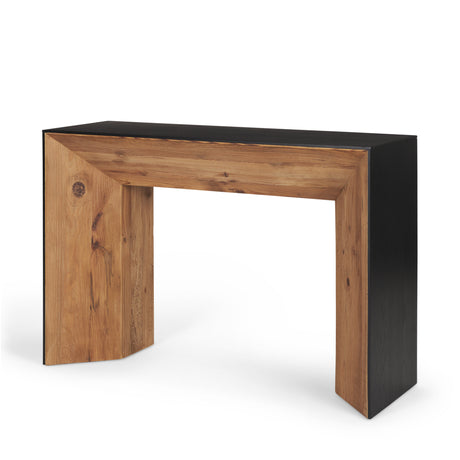 Tabor Natural Wood w/ Black Oak Waterfall Console Table from Mercana - Luna Furniture