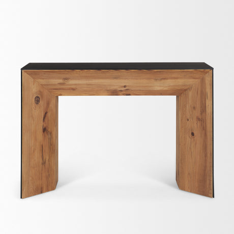Tabor Natural Wood w/ Black Oak Waterfall Console Table from Mercana - Luna Furniture