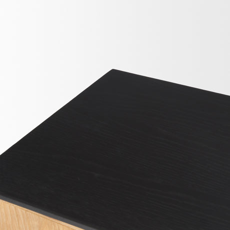 Tabor Natural Wood w/ Black Oak Waterfall Console Table from Mercana - Luna Furniture
