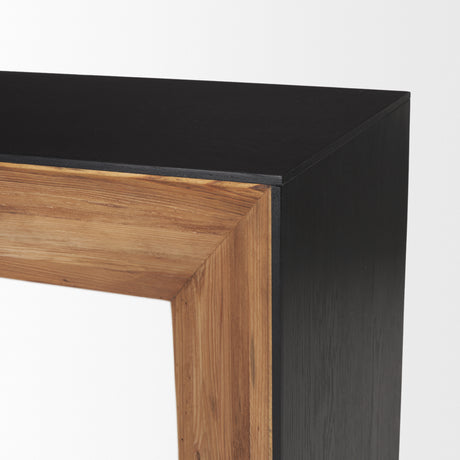 Tabor Natural Wood w/ Black Oak Waterfall Console Table from Mercana - Luna Furniture