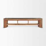 Tabor Natural Wood w/ Black Oak Waterwall Media Console from Mercana - Luna Furniture